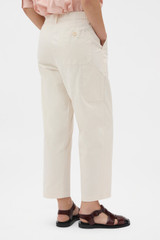 Profile view of model wearing the Oroton Arlo Carpenter Chino in Calico and 100% cotton fabric for Women . IP:5