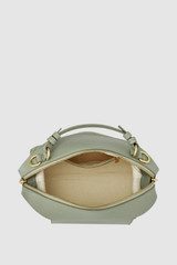 Internal product shot of the Oroton Mica Bowler in Gumleaf and Premium pebble grain leather for Women . IP:17
