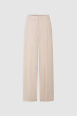 Front product shot of the Oroton Flat Front Pant in Nougat and 100% heavy linen fabric for Women . IP:1