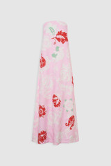 Front product shot of the Oroton Cabana Floral Gown in Rose and 100% structured heavy linen fabric for Women . IP:1