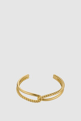 Front product shot of the Oroton Nora Rope Cuff in Gold and Premium brass material for Women . IP:14