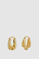Front product shot of the Oroton Nora Rope Hoops in Gold and Premium brass material for Women . IP:1