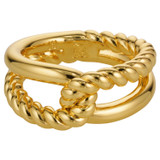 Front product shot of the Oroton Nora Rope Ring in Gold and Premium brass material for Women .
