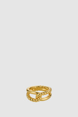 Front product shot of the Oroton Nora Rope Ring in Gold and Premium brass material for Women . IP:1