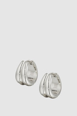 Front product shot of the Oroton Rada Huggies in Silver and 12K rhodium plating for Women . IP:1
