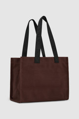 Back product shot of the Oroton Everyday Tote in Chocolate and Crafted from 99.9% recycled polyester material for Women .