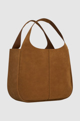 Back product shot of the Oroton Emilia Suede Large Tote in Teak and Premium suede leather for Women . IP:25