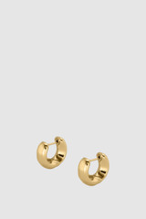 Front product shot of the Oroton Aurie Huggie in Gold and Brass with sterling silver earring post for Women . IP:1