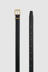 Front product shot of the Oroton Remi 25MM Belt in Black and Premium textured leather material for Women . IP:14