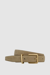 Front product shot of the Oroton Remi 25MM Suede Belt in Caper and Premium textured leather material for Women . IP:1
