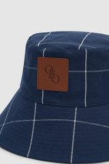 Back product shot of the Oroton Sunday Check Bucket in North Sea and 100% cotton for Women . IP:25