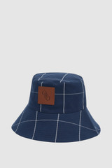 Front product shot of the Oroton Sunday Check Bucket in North Sea and 100% cotton for Women . IP:1