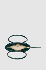 Internal product shot of the Oroton Breeze Crackle Baguette in Emerald and Premium smooth leather for Women . IP:17
