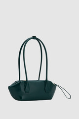 Back product shot of the Oroton Breeze Crackle Baguette in Emerald and Premium smooth leather for Women . IP:25
