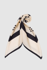Front product shot of the Oroton Spot Scarf Print Scarf in Nougat and 100% silk twill fabric for Women . IP:14