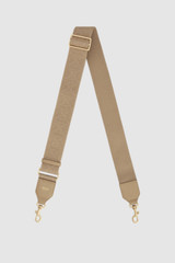 Front product shot of the Oroton Logo Bag Strap in Caper and Jacquard webbing material for Women . IP:14