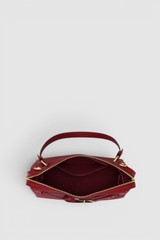 Internal product shot of the Oroton Cleo Smooth Shoulder Bag in Garnet and Premium smooth leather for Women . IP:17