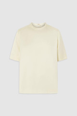 Front product shot of the Oroton Double Satin Tee in Champagne and 100% viscose fabric for Women . IP:1