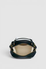 Internal product shot of the Oroton Mica Crackle Bowler in Shade Green and Premium crackle leather for Women . IP:17