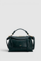 Front product shot of the Oroton Mica Crackle Bowler in Shade Green and Premium crackle leather for Women . IP:1