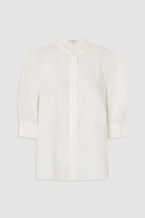 Front product shot of the Oroton Sleeve Detail Shirt in Antique White and 100% cotton poplin fabric for Women . IP:1