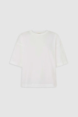 Front product shot of the Oroton Relaxed Sleeve Tee in Antique White and 100% cotton fabric for Women . IP:1