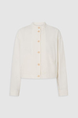 Front product shot of the Oroton Curved Sleeve Jacket in Antique White and 100% cotton fabric for Women . IP:1