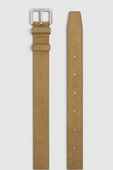 Front product shot of the Oroton Remi Suede 35MM Belt in Tobacco and Premium suede leather for Women . IP:14