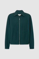 Front product shot of the Oroton Pleated Bomber Shirt in Neptune Green and 100% cotton poplin fabric for Women . IP:1