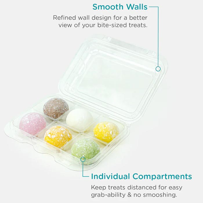 6-Pack Compostable Macaron Containers | BXX00097