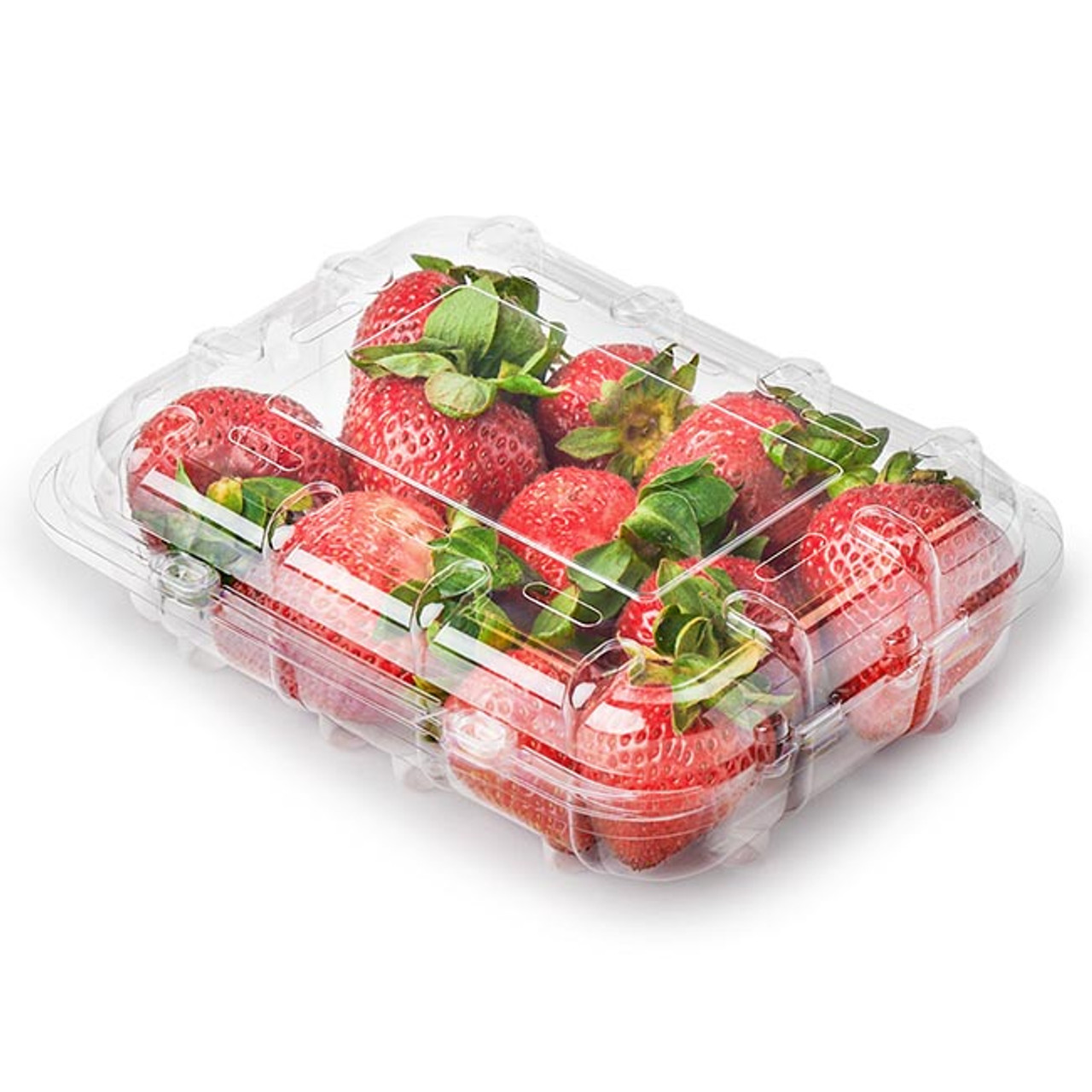 12 oz Compostable PLA Vented Berry Clamshell Containers XXV00302