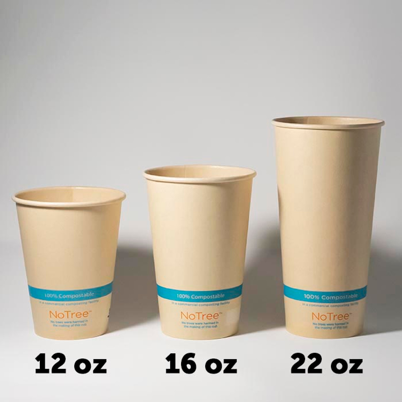 Hip 2 Be Square 22 oz Kraft and Green Paper Hot / Cold Drinking Cup