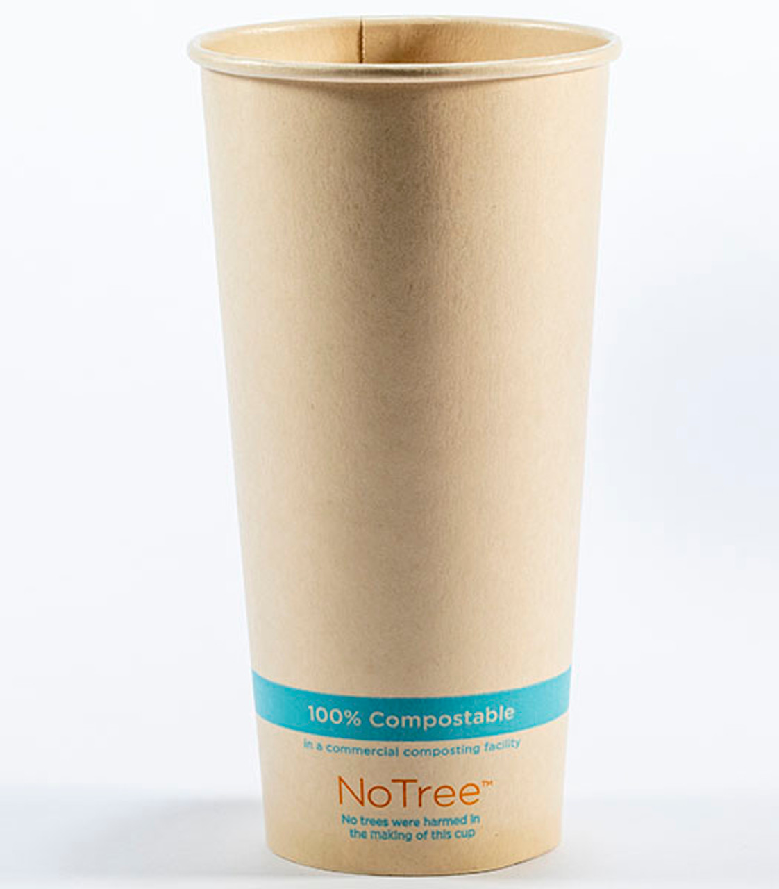 22 oz Custom Printed Compostable NoTree Paper Cold Cups | 1000 count