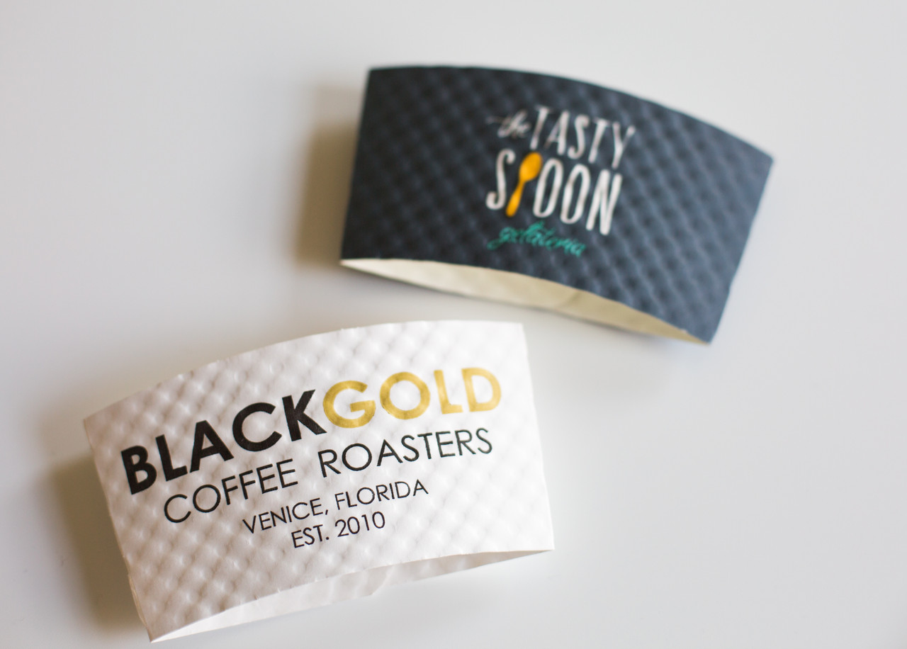 Custom Printed 100% Recycled Paper 8 oz Hot Cup Sleeves | 1,300/Case