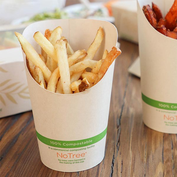 12 oz Compostable French Fry Cups Paper Scoops | FC-NT-55