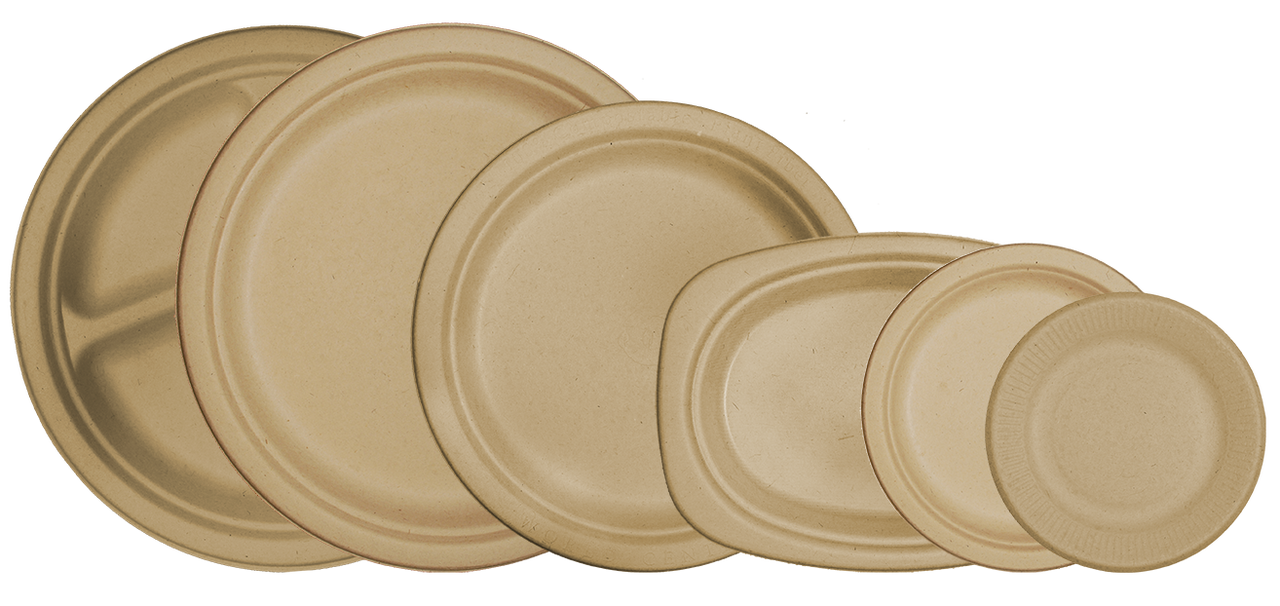 7" Compostable Fiber Round Plates PLSCU7LFS