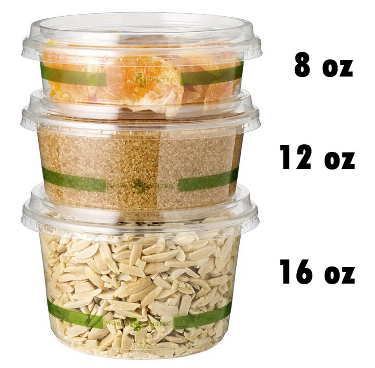 Custom Printed 8 oz Compostable PLA Round Deli Containers World Centric