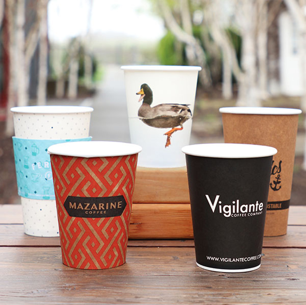 Custom Printed 10 oz Compostable Paper Coffee Cups