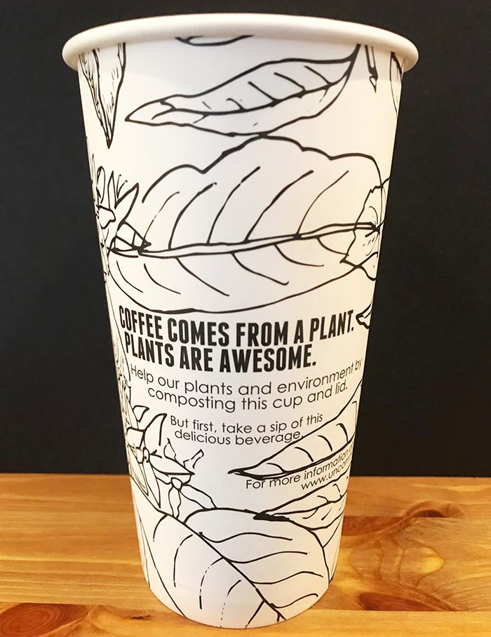 Custom Printed Compostable White Paper Coffee Cups