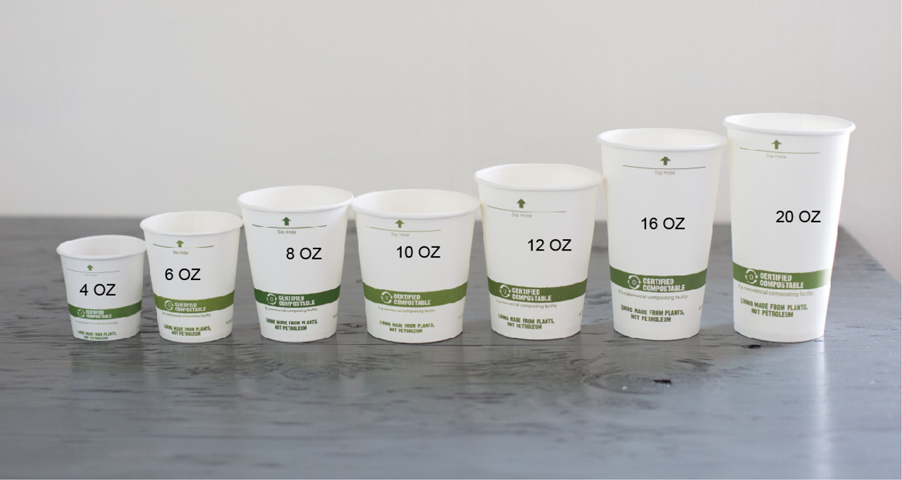 4 oz White Compostable Hot Cup | Paper| Custom Printed | 1000 count