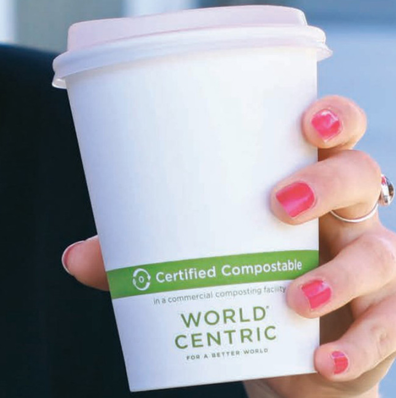 12 oz White Compostable Paper Coffee Cups | CU-PA-12