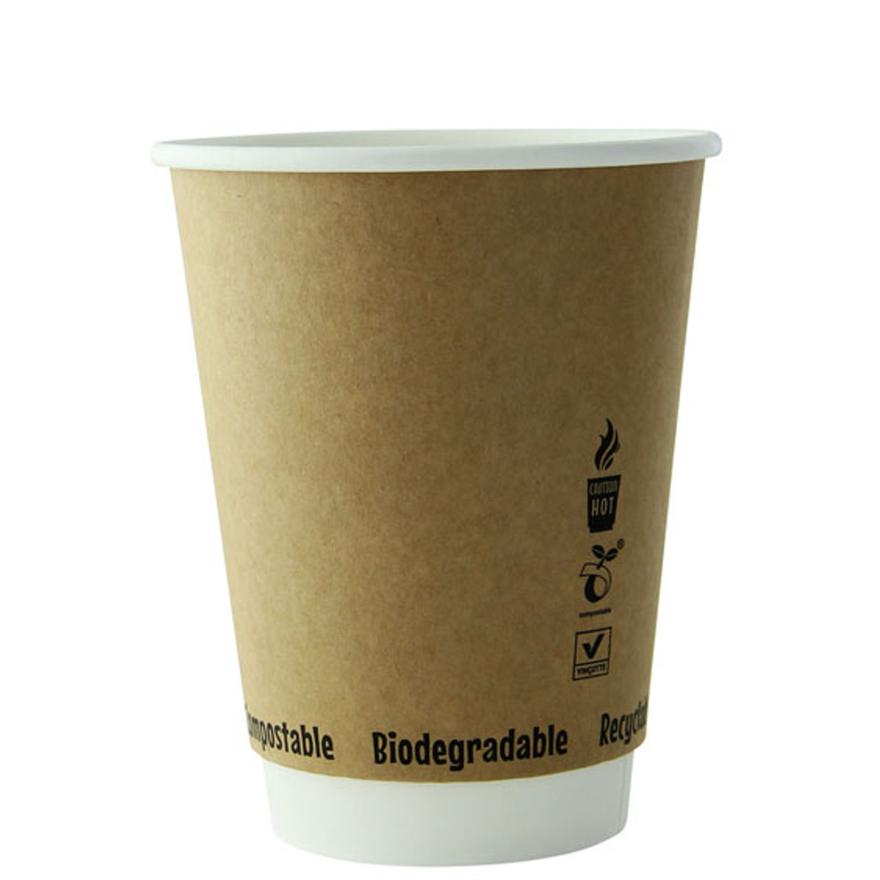 Recyclable Coffee Cup 12oz Set of 500 Biodegradable Paper Hot drinks Cups 