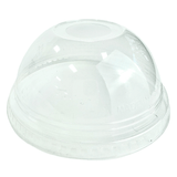 Compostable domed PLA cold cup Lid with straw hole, fits 16 & 24 oz Cold Cups, SKU 9509122