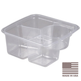 Made in The USA 3 Compartment Clear PLA Box
