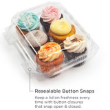 Mini Cupcake & Muffin Containers with Resealable Buttons Mini Cupcake & Muffin Containers with Resealable Buttons