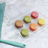 Compostable PLA Clamshell Macaron Containers BXX07066 Compostable PLA Clamshell Macaron Containers BXX07066