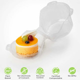 Open Hinged PLA Dessert Clamshell Containers