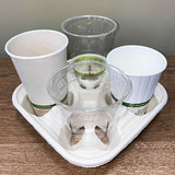 Compostable paper takeout cup carriers