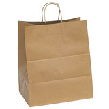 Kraft recycled paper shopping bags with handles - 14 x 9.6 x 16.5
