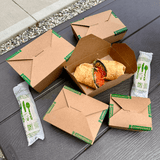 Open Kraft Compostable Paper Box with Food